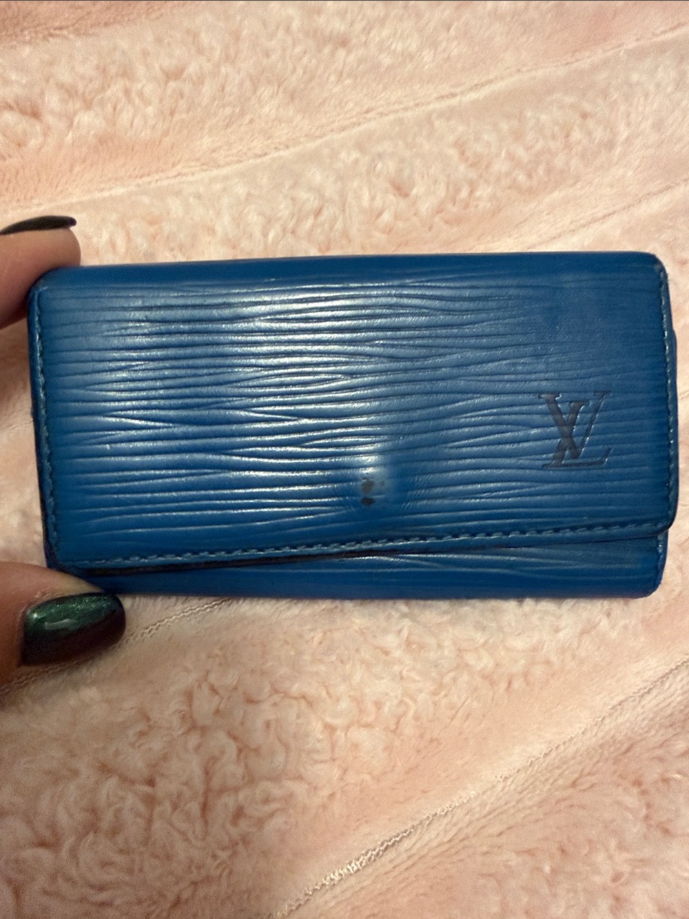 Louis Vuitton Blue Epi Leather Key Case